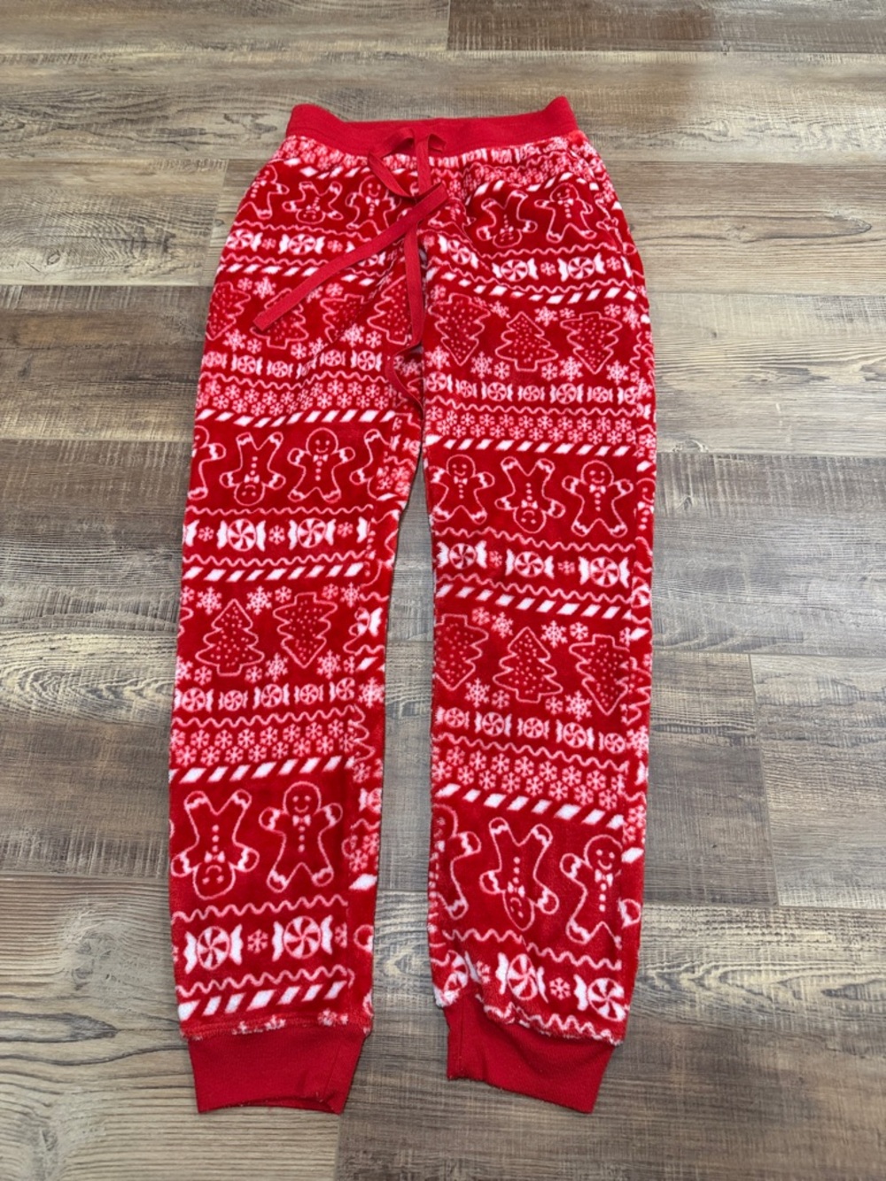 Women’s Red Holiday Fleece Jogger Pants size xsmall